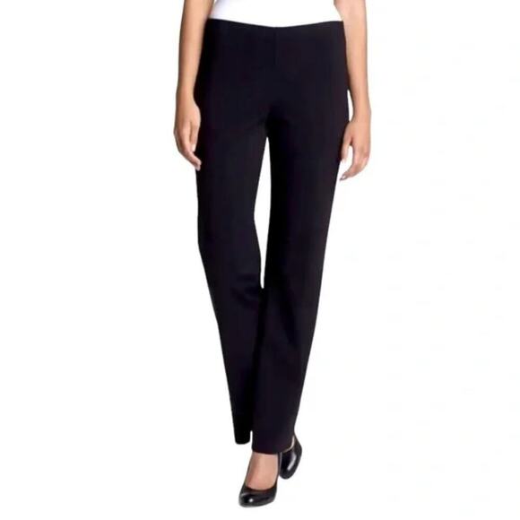 Eileen Fisher Womens Ponte‎ Black Stretch Pull On Pants Casual Size XS Corp Core - Picture 1 of 11